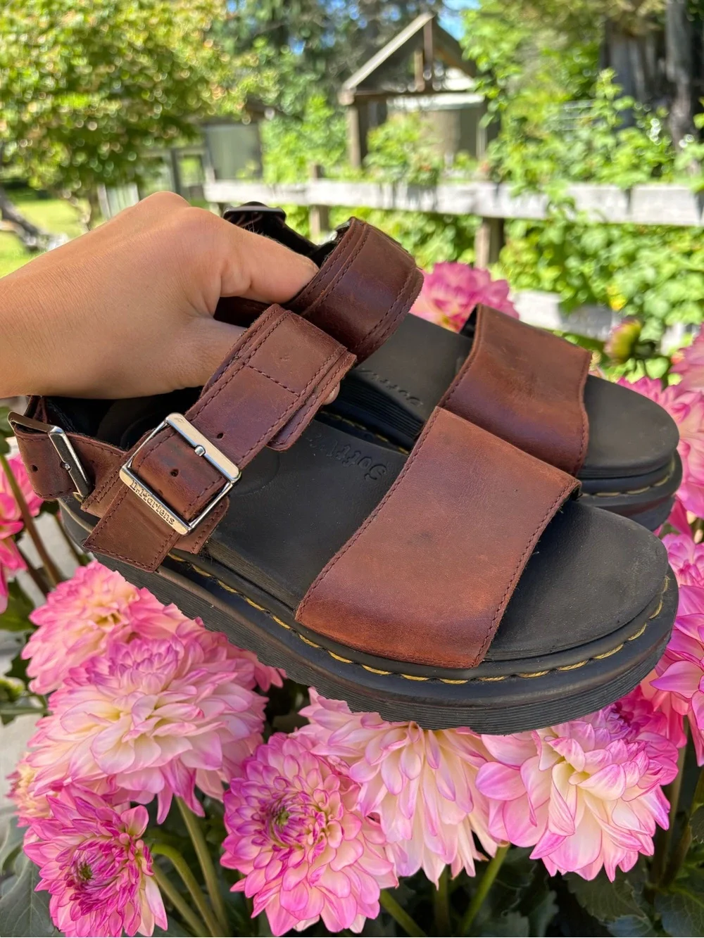 Dr. Marten’s Brown Leather Platform Sandals